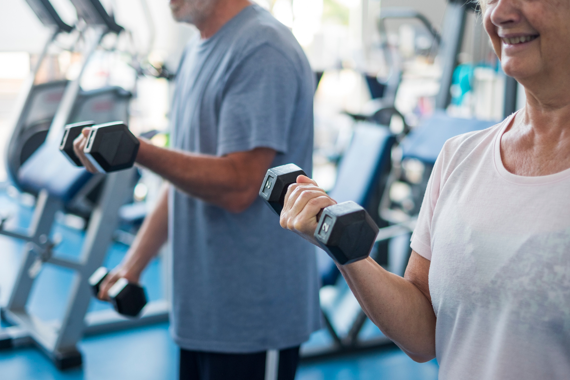 Senior Couple Working Out at the Gym